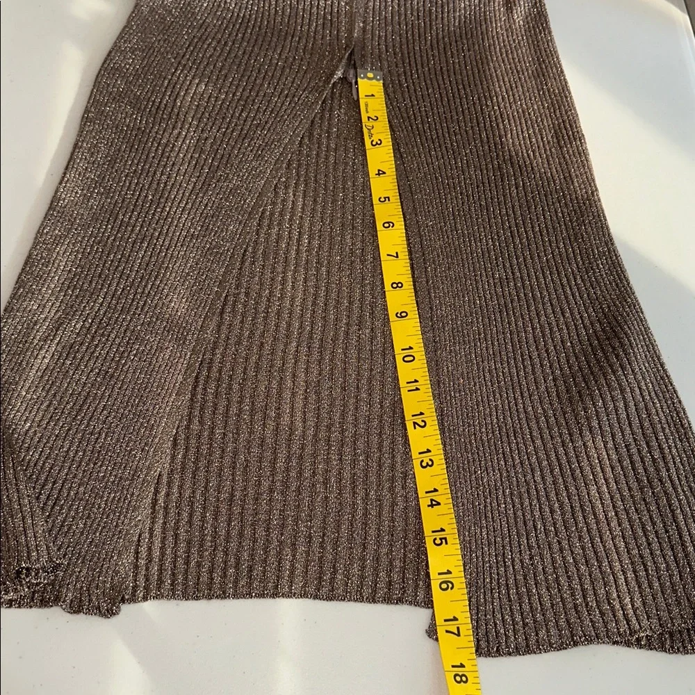 NWT ANTHROPOLOGIE Metallic Brown Long Sleeve Dress Sz. XL. - Picture 12 of 15